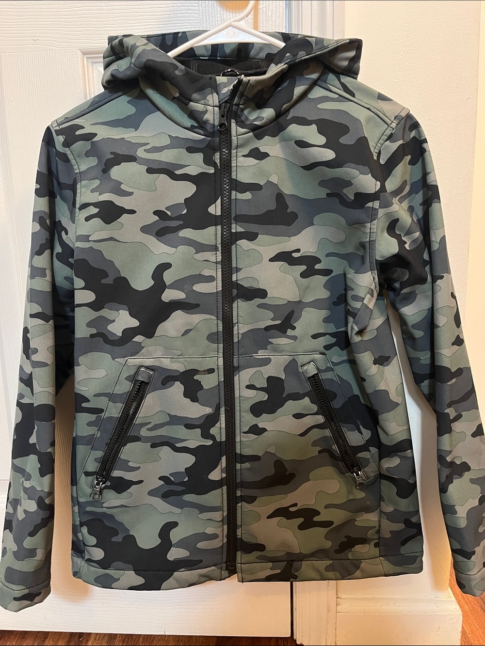 GAP Kids Camo Hooded Jacket - Green/Black